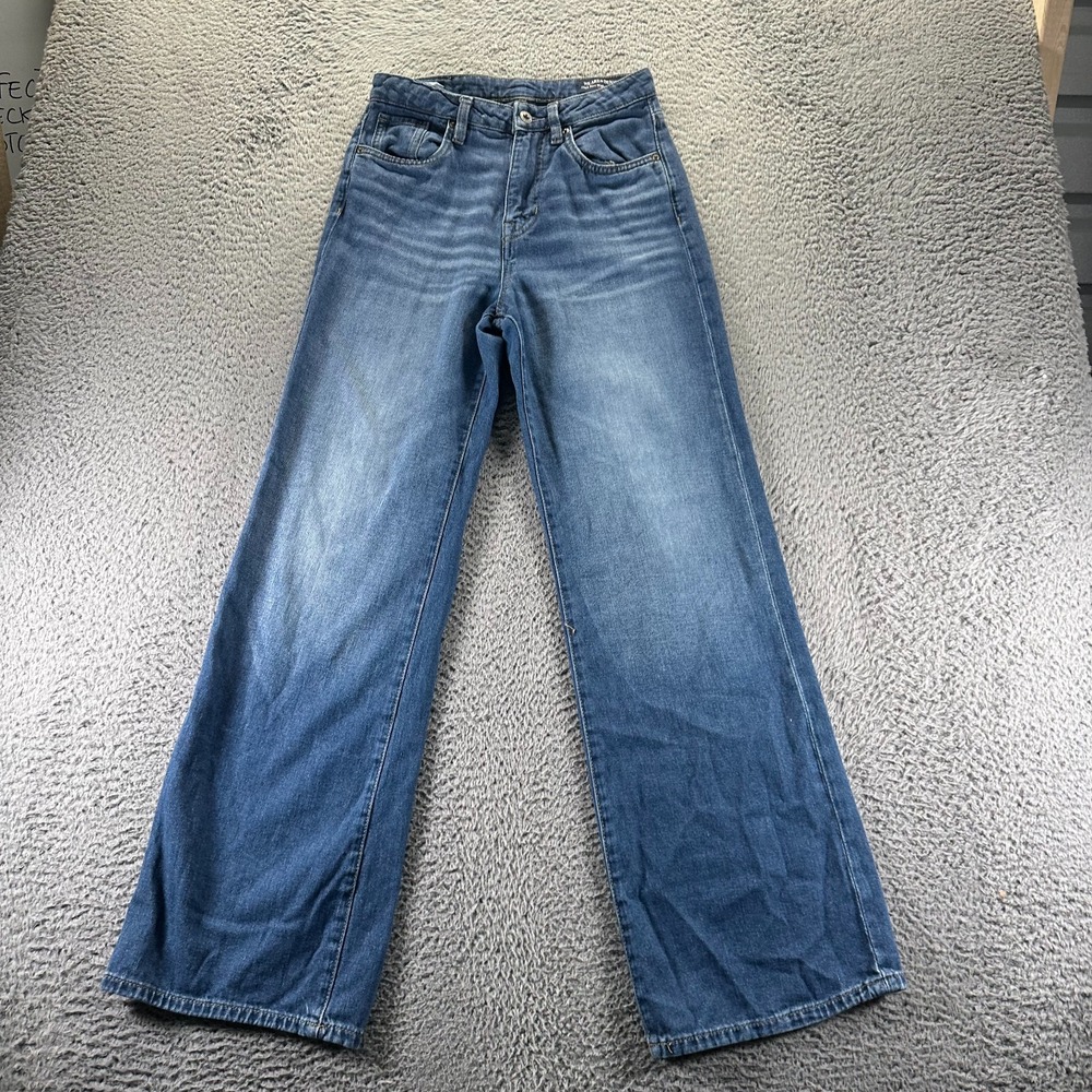 Buffalo David Bitton We Are Denim Womens 26x31 Blue Cotton Denim Wide-Leg‎ Baggy